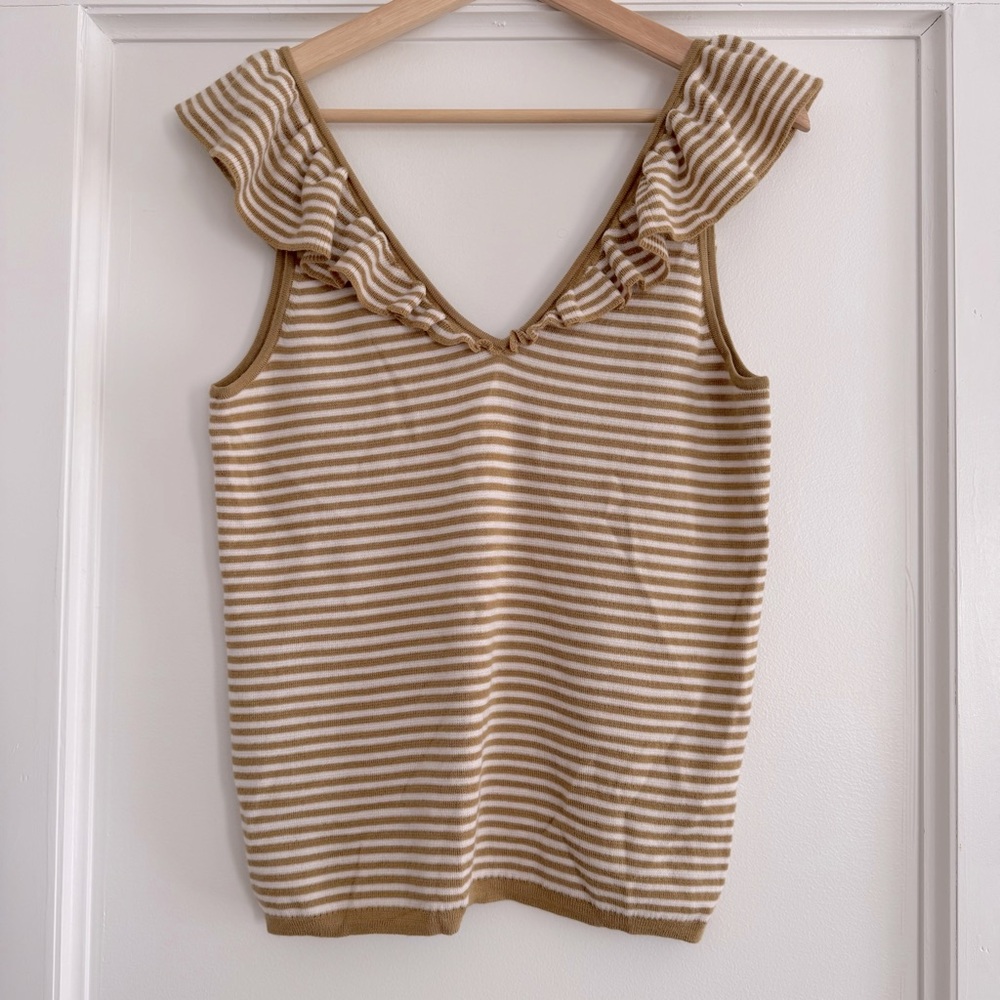 Madewell Belhaven Ruffle Sweater Tank size M